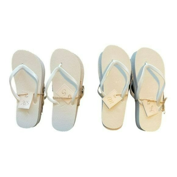 10 White Wedding Flip Flops Dance Floor New Never worn Multiple Sizes - Picture 2 of 2